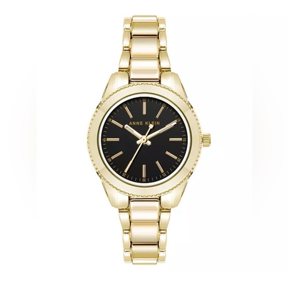 Anne Klein Quartz Minimalist Contemporary Gold-Tone Alloy Metal 30mm AK5210